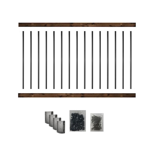 Nuvo Iron 6 Long Pre-Drilled Pressure-Treated Wooden Railing Kit RKB6 - main